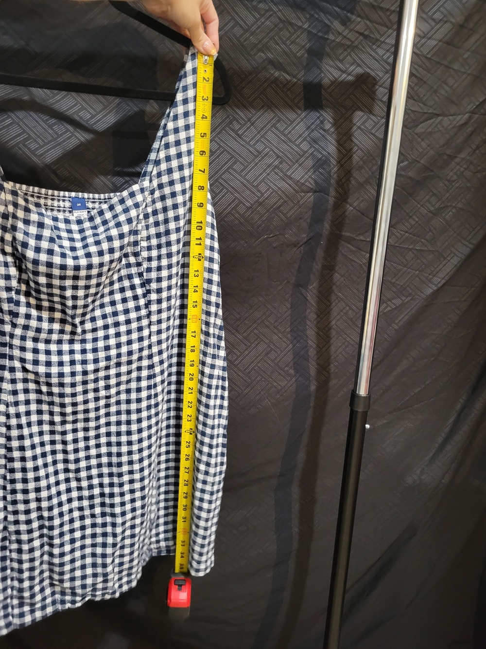 Plus 2X blue & white Gingham sleeveless dress by Old Navy Linen Blend - Picture 5 of 5